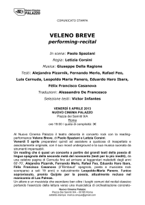 COMUNICATO STAMPA VELENO BREVE performing