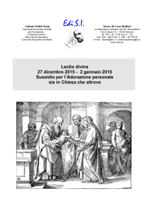 Casa Raffael Lectio 27 dicembre 2015-2 gennaio 2016