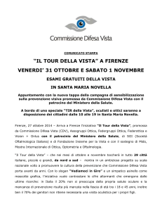 "Tour della vista" a Firenze venerdì 31 ottobre e sabato 1 novembre