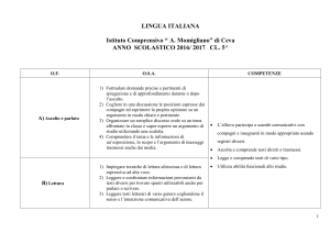 LINGUA ITALIANA - Istituto Comprensivo A. Momigliano Ceva