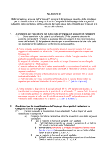 ALLEGATO IX Determinazione, ai sensi dell`articolo 27, comma 2