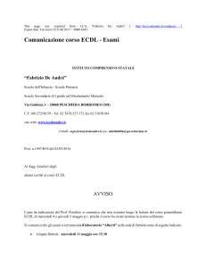 Comunicazione corso ECDL - Esami : I.C.S. "Fabrizio De Andrè
