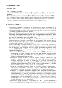 Prof. Giuseppe Avena Curriculum Vitae Nato a Messina il 28/03
