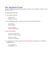 The –ing form of verbs