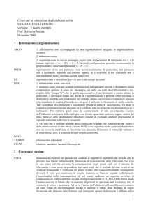 Siglario degli errori per la correzione classificatoria MENZA