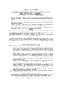 Requisiti specifici di ammissione al concorso