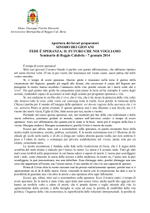 Lettera ai giovani per l`avvio della fase preliminare del Sinodo