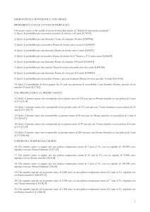 esercizi sulla matematica attuariale