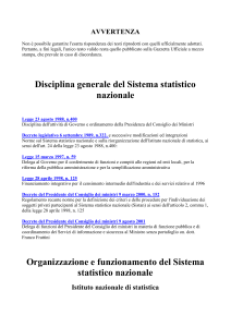 Disciplina generale del Sistema statistico nazionale