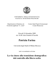 Giovedì 10 dicembre 2009 - Università degli studi di Pavia