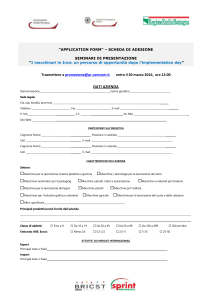 scheda di adesione-application form
