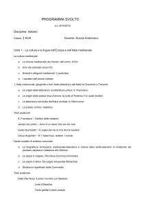 PROGRAMMA SVOLTO a.s. 2014/2015 Disciplina: Italiano Classe