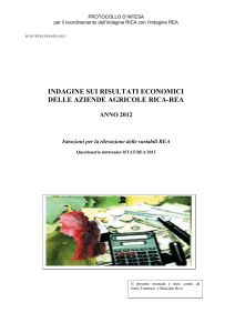 Indagine REA - INEA - RICA - Istituto Nazionale di Economia Agraria