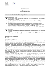 Professore Ordinario - Università degli Studi di Foggia