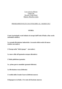Liceo classico Platone Classe VB Docente: Guido Bruni Materie