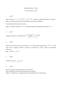 Analisi Matematica – Corso B Prova scritta del 14.1.2013 1. punti 9