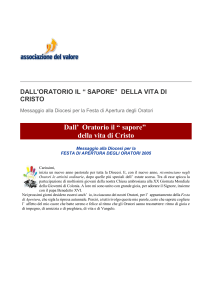 Oratorio S. Giovanni Bosco - DALL`ORATORIO IL “SAPORE” DELLA