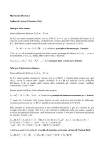 Matematica Discreta I - Matematica e Informatica