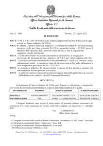 Decreto del Dirigente dell`Ufficio XII di Livorno