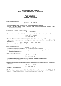 Esercizi proposti dal tutore - Dip. di Matematica Roma Tre