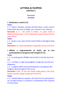 1 LETTERA AI FILIPPESI CAPITOLO 1 Domande sul testo