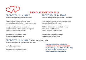 Menù San Valentino 2014 - Ristorante Montegrande