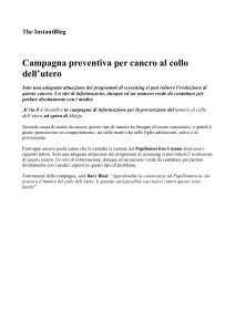 The InstantBlog: "Campagna preventiva per cancro al collo dell`utero"