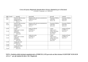 SCIENZE STATISTICHE PER LE DECISIONI(matr. M10/..)