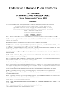 Bando Concorso 2012 ITA  - Federazione Italiana Pueri Cantores