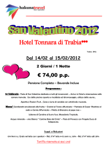Hotel Tonnara di Trabia*** Trabia (PA) Dal 14/02 al 15/02/2012 2