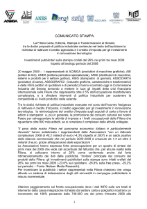 COMUNICATO STAMPA La Filiera Carta, Editoria, Stampa e