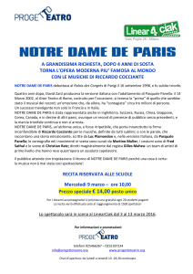 Notre Dame de Paris per le scuole 9 marzo