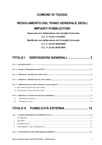 Regolamento del Piano Generale degli Impianti Pubblicitari