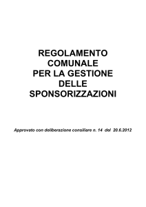 Regolamento comunale per la gestione delle sponsorizzazioni