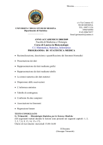 STATISTICA MEDICA - Facoltà di Medicina e Chirurgia di Messina