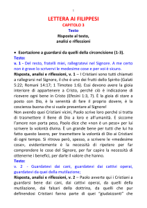 1 LETTERA AI FILIPPESI CAPITOLO 3 Testo Risposte al testo