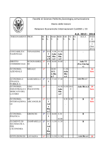 Facoltà di Scienze Politiche,Sociologia,comunicazione Diario delle