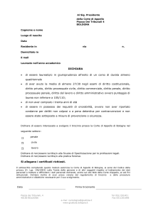 Modello domanda - Corte d`Appello di Bologna