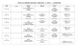 ANNO ACCADEMICO 2007/2008 TRIENNIO 1° ANNO I SEMESTRE