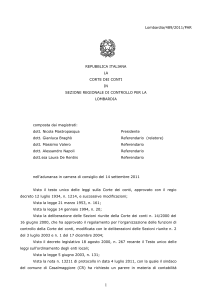 Corte dei Conti Lombardia delib. n.489-2011