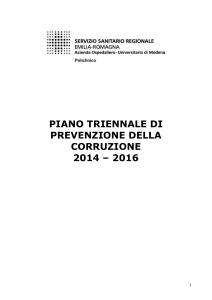 Piano triennale per la prevenzione della corruzione 2014