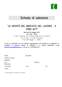 FEDERLAZIO Scheda adesione - Ordine degli Avvocati di Latina