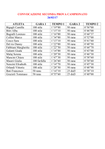 CONVOCAZIONE SECONDA PROVA CAMPIONATO