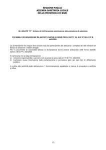 ALLEGATO “D”: Schema di dichiarazione ammissione alla gara