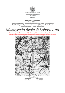 Fac simile di frontespizio e di indice della monografia di Laboratorio