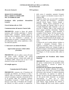 resoconto sommario - Consiglio Regionale della Campania