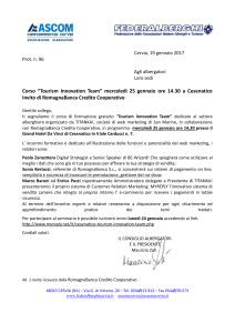 Lettera Corso Tourism Innovation Team 25 gennaio a Cesenatico
