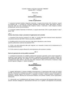 Contratto Collettivo Integrativo Aziendale 1998/2001 Azienda USL