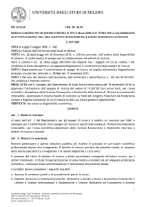 bando di concorso per assegni di ricerca di tipo b