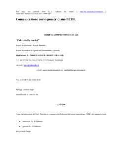 Comunicazione corso pomeridiano ECDL : I.C.S. "Fabrizio De Andrè
